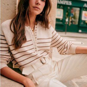 Sezane Leontine Jumper Ecru Camel